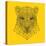 Panther Head Yellow Mesh-Lisa Kroll-Stretched Canvas