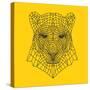 Panther Head Yellow Mesh-Lisa Kroll-Stretched Canvas