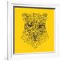 Panther Head Yellow Mesh-Lisa Kroll-Framed Art Print