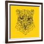 Panther Head Yellow Mesh-Lisa Kroll-Framed Art Print