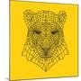 Panther Head Yellow Mesh-Lisa Kroll-Mounted Art Print