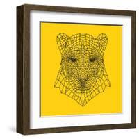 Panther Head Yellow Mesh-Lisa Kroll-Framed Art Print