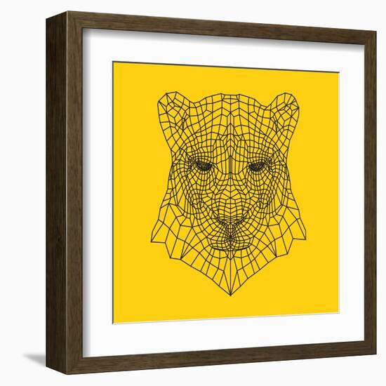 Panther Head Yellow Mesh-Lisa Kroll-Framed Art Print