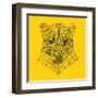 Panther Head Yellow Mesh-Lisa Kroll-Framed Art Print