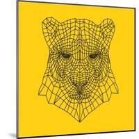 Panther Head Yellow Mesh-Lisa Kroll-Mounted Art Print