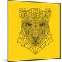 Panther Head Yellow Mesh-Lisa Kroll-Mounted Art Print