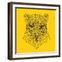 Panther Head Yellow Mesh-Lisa Kroll-Framed Art Print