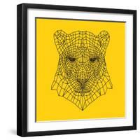 Panther Head Yellow Mesh-Lisa Kroll-Framed Art Print