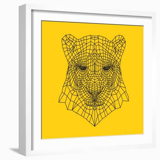 Panther Head Yellow Mesh-Lisa Kroll-Framed Art Print