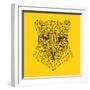 Panther Head Yellow Mesh-Lisa Kroll-Framed Art Print