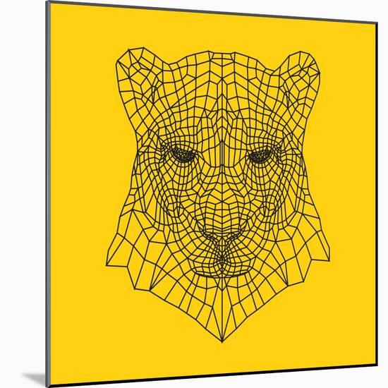 Panther Head Yellow Mesh-Lisa Kroll-Mounted Art Print
