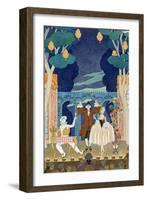 Pantomime Stage, Illustration for "Fetes Galantes" by Paul Verlaine 1924-Georges Barbier-Framed Giclee Print