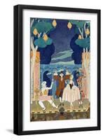 Pantomime Stage, Illustration for "Fetes Galantes" by Paul Verlaine 1924-Georges Barbier-Framed Giclee Print