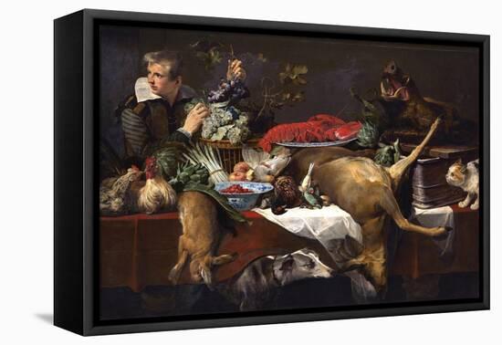 Pantry Scene with Servant-Frans Snyders-Framed Stretched Canvas