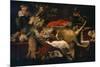 Pantry with Servant (Kitchen Scene)-Frans Snyders-Mounted Giclee Print