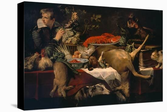 Pantry with Servant (Kitchen Scene)-Frans Snyders-Stretched Canvas