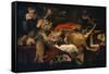 Pantry with Servant (Kitchen Scene)-Frans Snyders-Framed Stretched Canvas