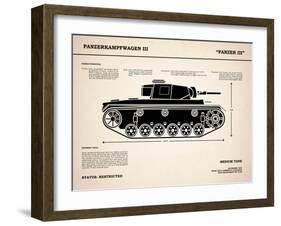 Panzer III Tank-Mark Rogan-Framed Art Print