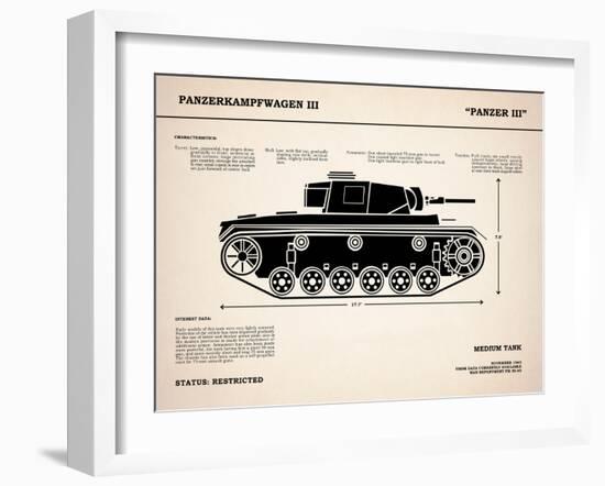 Panzer III Tank-Mark Rogan-Framed Art Print