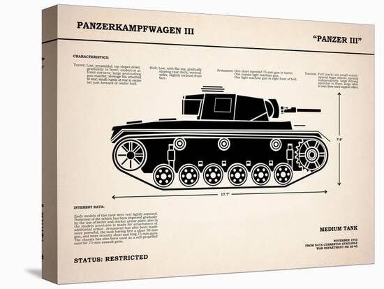 Panzer III Tank-Mark Rogan-Stretched Canvas