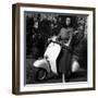 Paola Mori on a Vespa During Her Honeymoon with Orsonwelles in South of France, May 1955-null-Framed Photo