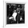 Paola Mori on a Vespa During Her Honeymoon with Orsonwelles in South of France, May 1955-null-Framed Photo