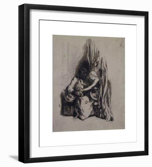 Paolo and Francesca da Rimini-Dante Gabriel Rossetti-Framed Premium Giclee Print