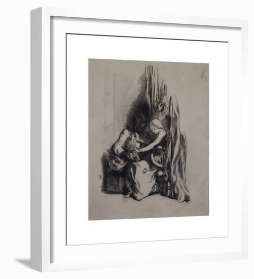 Paolo and Francesca da Rimini-Dante Gabriel Rossetti-Framed Premium Giclee Print