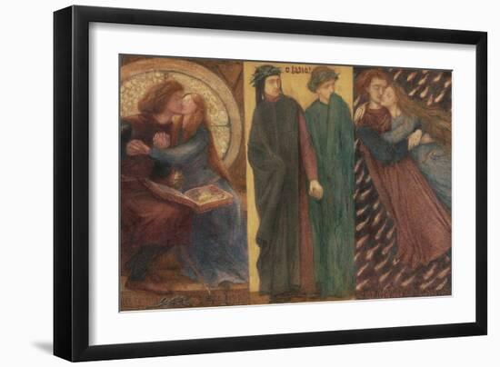 Paolo and Francesca Da Rimini-Dante Gabriel Rossetti-Framed Giclee Print