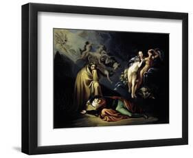 Paolo and Francesca in Hell, Scene from Divine Comedy-Dante Alighieri-Framed Giclee Print