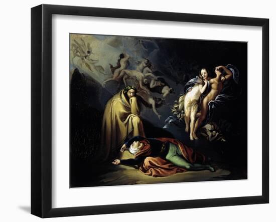 Paolo and Francesca in Hell, Scene from Divine Comedy-Dante Alighieri-Framed Giclee Print