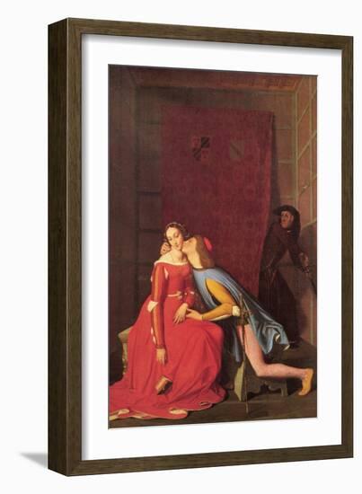 Paolo and Francesca-Jean-Auguste-Dominique Ingres-Framed Art Print