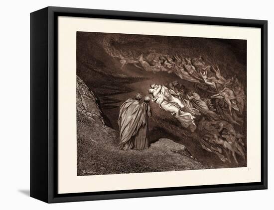 Paolo and Francesca-Gustave Dore-Framed Stretched Canvas