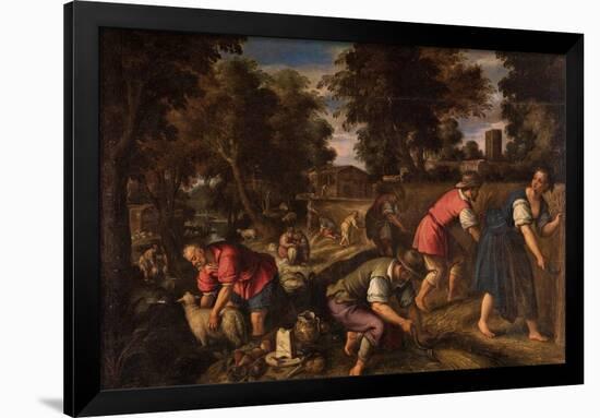 Paolo Fiammingo / 'The mowing and shearing, or The Summer', Second half 16th century, Flemish Sc...-Paolo Fiammingo-Framed Poster