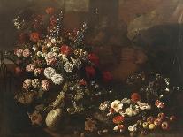 Still Life with Flowers, Fruit, Mushrooms and Birds-Paolo Porpora-Giclee Print