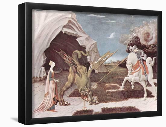 Paolo Uccello (St. George fighting the dragon) Art Poster Print-null-Framed Poster