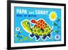 Papa and Sonny-null-Framed Art Print