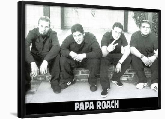 Papa Roach (Group, B&W) Music Poster Print-null-Framed Poster