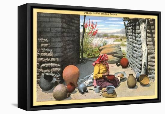 Papago Indian Making Pottery-null-Framed Stretched Canvas