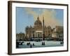 Papal Benediction, Piazza San Pietro (detail, see also Image ID 25167)-Ippolito Caffi-Framed Giclee Print