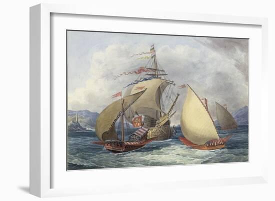 Papal Galleys and Ships of War, c.1850-Charles Hamilton Smith-Framed Giclee Print