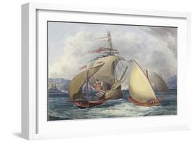 Papal Galleys and Ships of War, c.1850-Charles Hamilton Smith-Framed Giclee Print