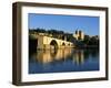 Papal Palace, Bridge and the River Rhone, Avignon, Provence, France-John Miller-Framed Photographic Print