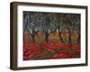 Papaveri sotto gli ulivi-Tebo Marzari-Framed Art Print