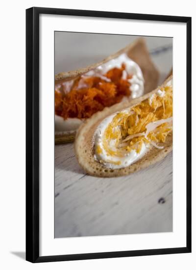 Papaya and Mango Pancakes, Damnoen Saduak Floating Market, Thailand, Southeast Asia, Asia-Andrew Taylor-Framed Photographic Print