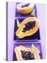 Papaya Halves and Lime Wedges-Maja Smend-Stretched Canvas