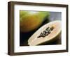 Papaya (Pawpaw) Sliced Open to Show Black Seeds-Lee Frost-Framed Photographic Print
