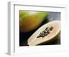 Papaya (Pawpaw) Sliced Open to Show Black Seeds-Lee Frost-Framed Photographic Print