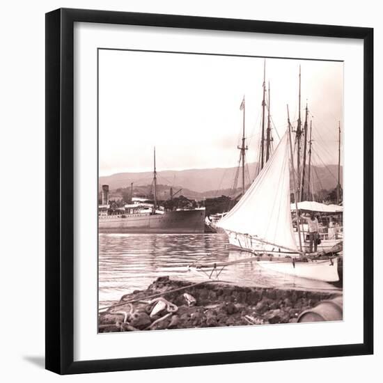 Papeetee Harbor, Tahiti, Late 1800s-Charles Gustave Spitz-Framed Photographic Print