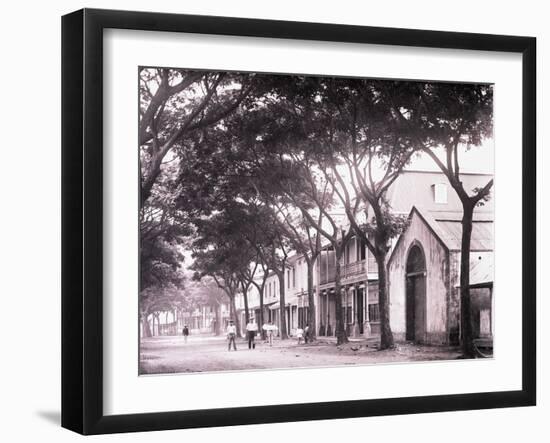 Papeetee Street Scene. Tahiti, Late 1800s-Charles Gustave Spitz-Framed Photographic Print